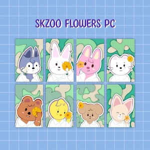 Skzoo & bloemen PC - Stray Kids