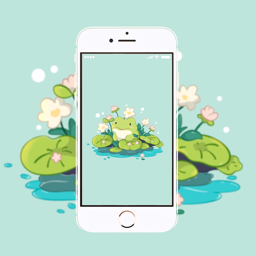 Spring Frog Background Spring Frog Phone Wallpaper - Etsy