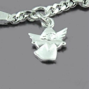 Children's bracelet silver with engraving and guardian angel pendant image 6