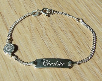 Baptism bracelet silver engraving guardian angel children's bracelet silver bracelet engraving bracelet guardian angel bracelet identity bracelet baptism chain name bracelet