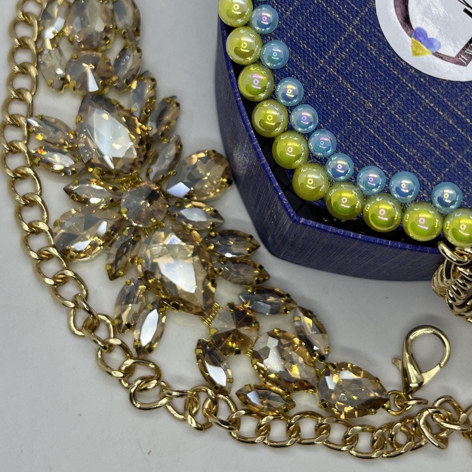 Rhinestone Chain Bling Gold Belt Metal Festival Chain Rhinestone Belt - Gold | Boston Proper main image 3