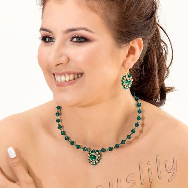 Gold and Emerald Green Prom Jewelry - Etsy