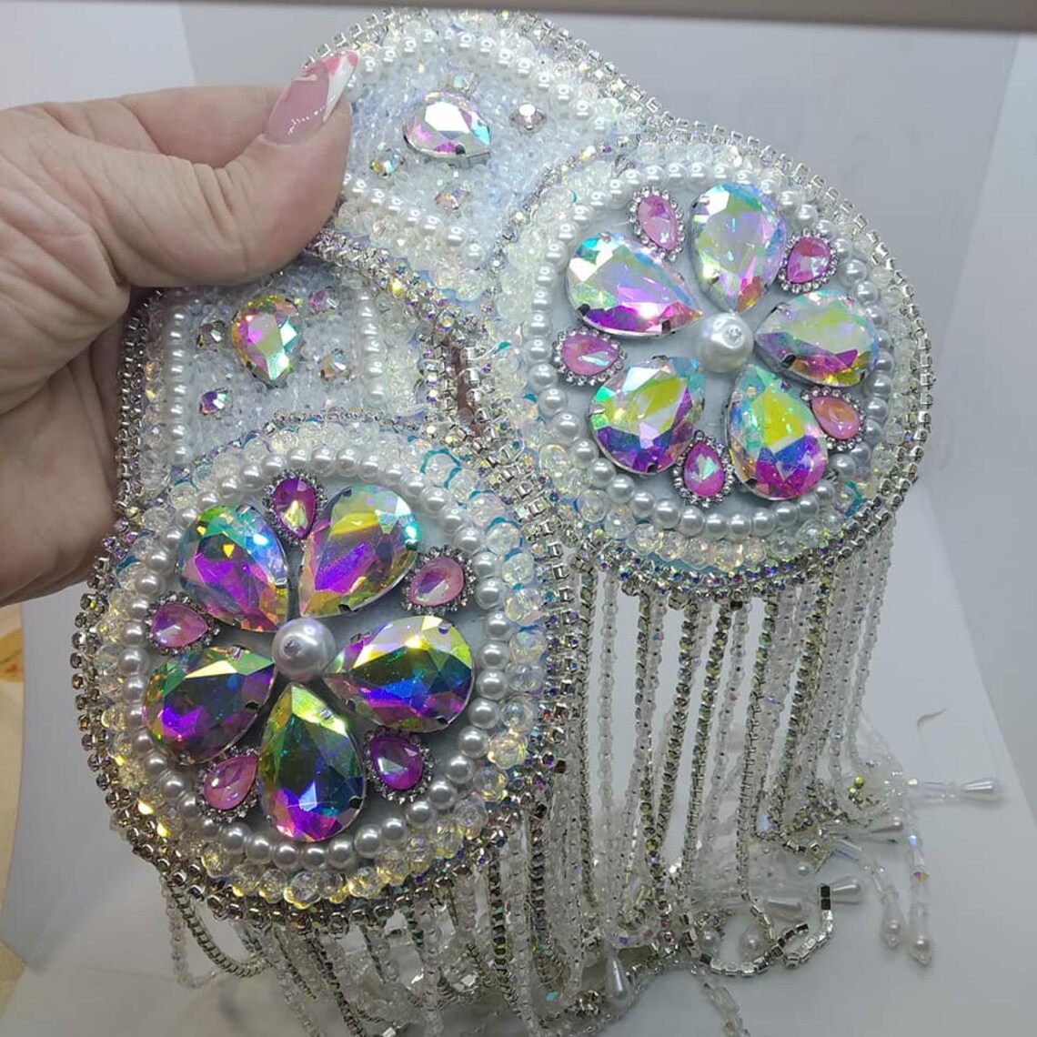 Shoulder jewelry bridal Long tassel shoulder pads Runway Etsy