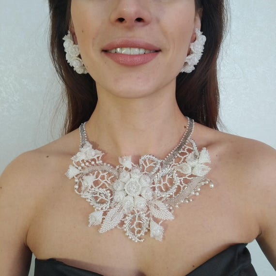 Esagerato Artificiale Cristallo Collana Bavaglino Set Per Donne - Foto 13