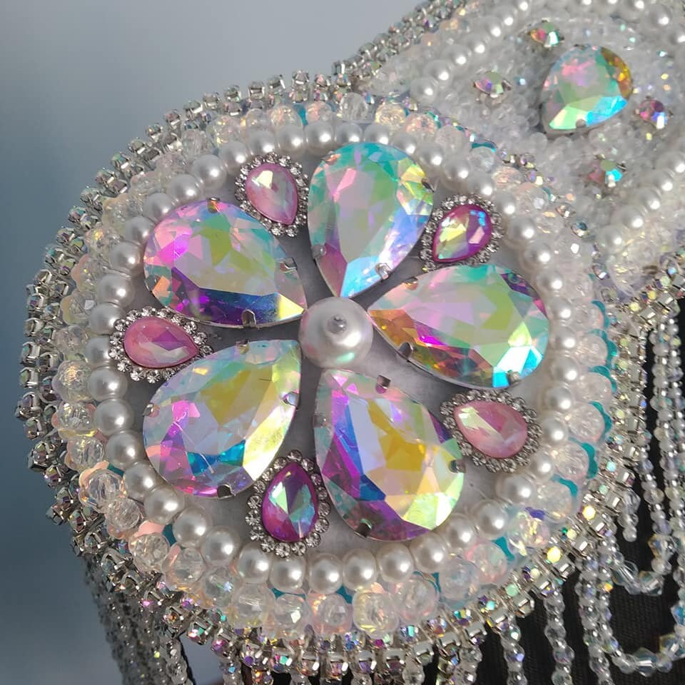 Shoulder jewelry bridal Long tassel shoulder pads Runway Etsy