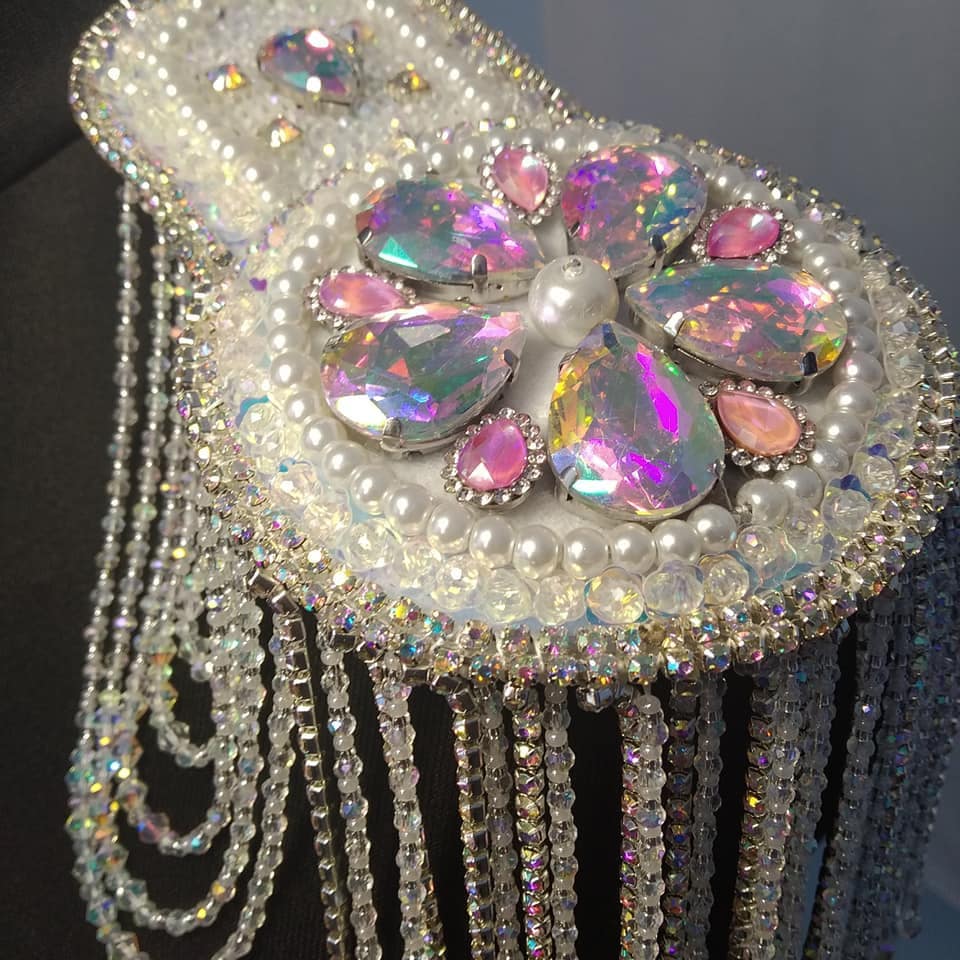 Shoulder jewelry bridal Long tassel shoulder pads Runway Etsy