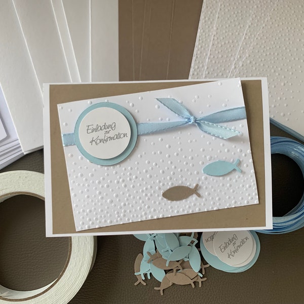 Invitations confirmation or communion, craft set DIY