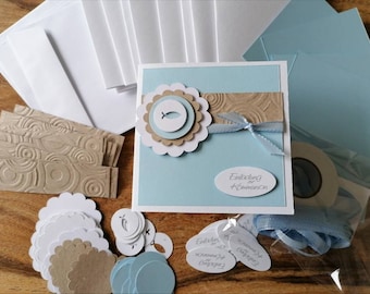 DIY invitation kit for First Communion/Confirmation, fish design