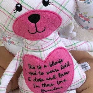 Custom memory Bear, In loving memory teddy bear, Loss of grandparent gift, Baby shower gift image 3