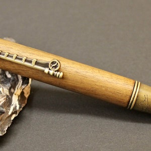 Balpen van Ovengkol hout, met de hand gedraaid, gravure mogelijk
