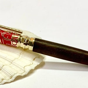 Balpen van hout, gemaakt van notenhout, handgedraaid, graveren mogelijk