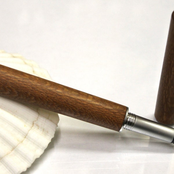 Stylo plume, stylo plume en bois perlé, tourné à la main, gravure possible