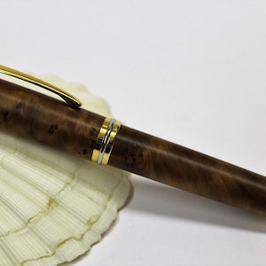 Inkt roller, Rollerball president, gemaakt van Thuja Maser hout, hand-gedraaide, gravure mogelijk