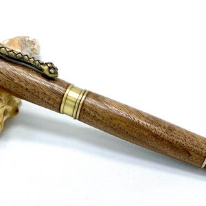 Balpen van hout, gemaakt van edel notenhout, met de hand gedraaid, gravering mogelijk, Schlage.