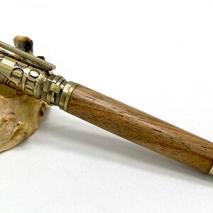 Balpen van hout, gemaakt van notenhout, handgedraaid, graveren mogelijk