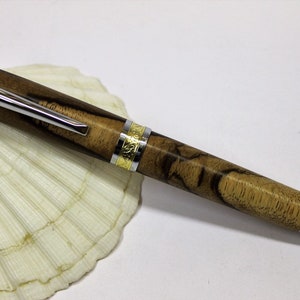 Vuller, Vulpen gemaakt van Zebrano hout, hand-gedraaide, gravure mogelijk