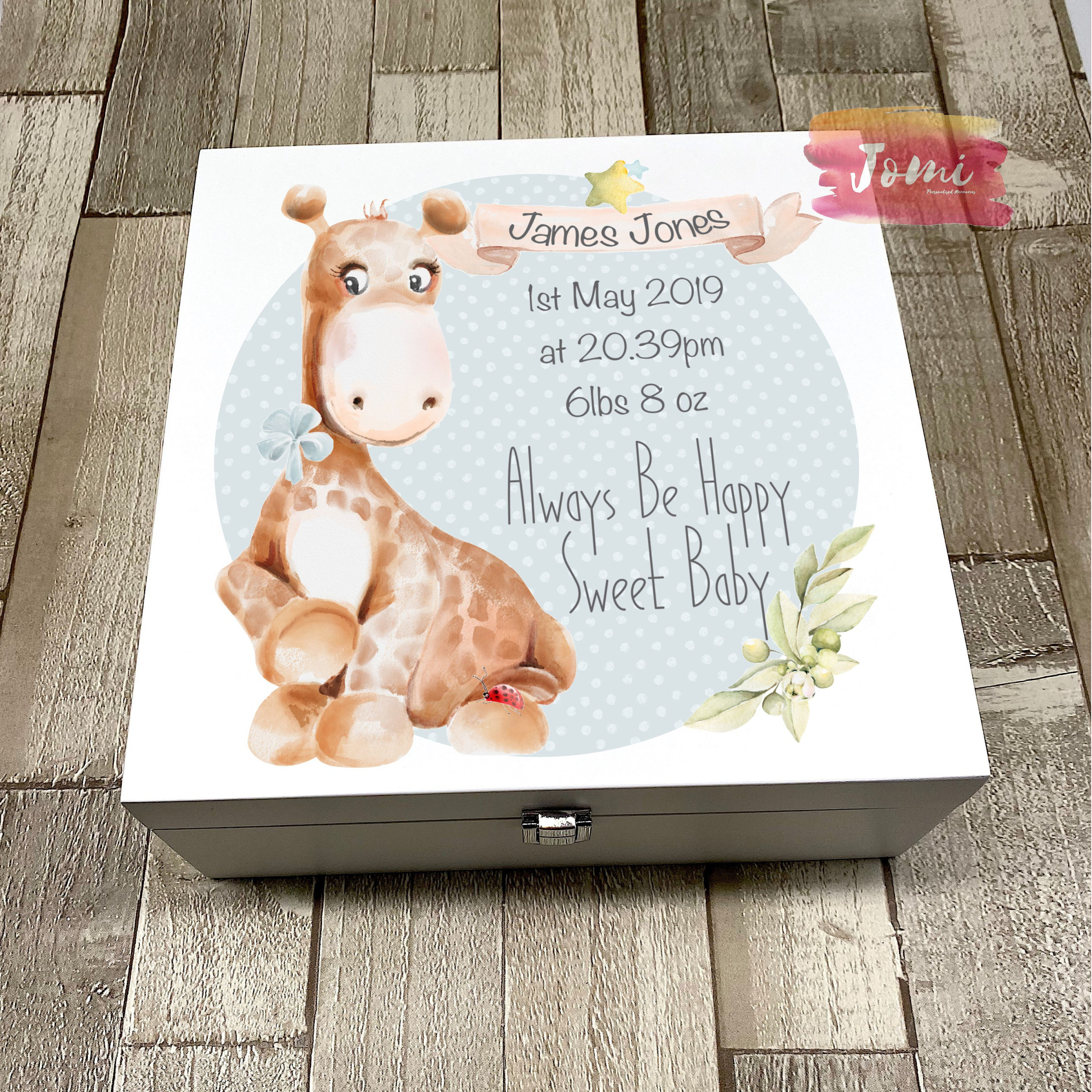 LARGE Baby Keepsake Box Baby Boy Memory Box Personalised Etsy