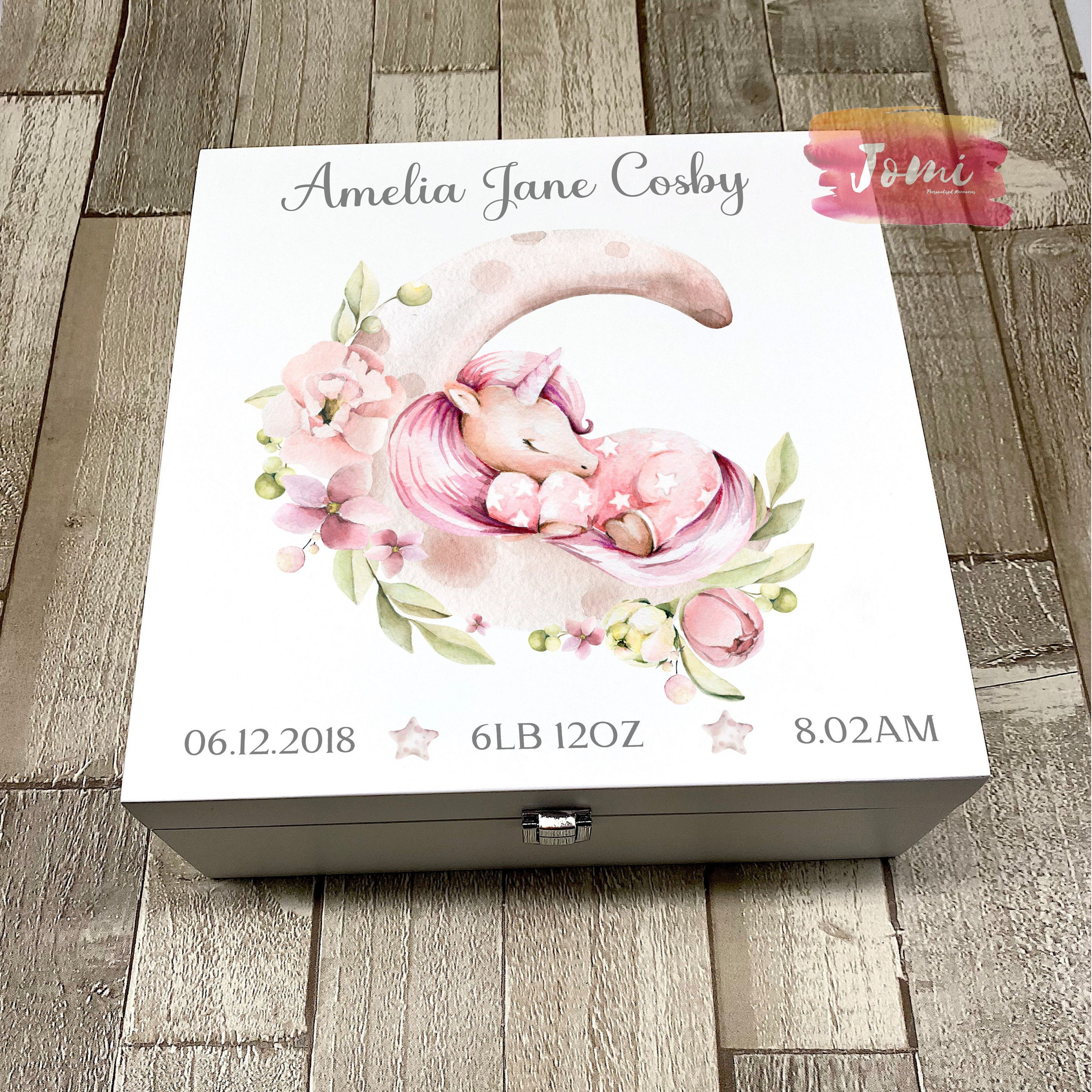 Luxury Baby Girl Keepsake Box Personalised Wood Baby Keepsake Etsy