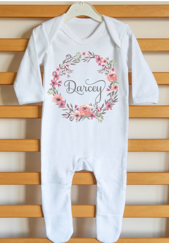 personalised girl baby grow