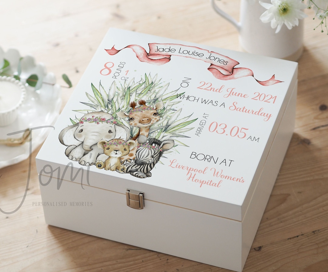 Luxury Baby Girl Keepsake Box Personalised Wood Baby Keepsake Etsy UK