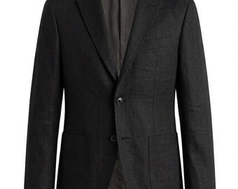 Blazer de lino azul marino / Chaqueta ligera de verano para novio de boda