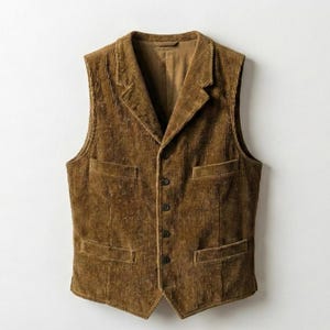 Men's Vintage Corduroy Vest | Classic Sleeveless Layering Jacket