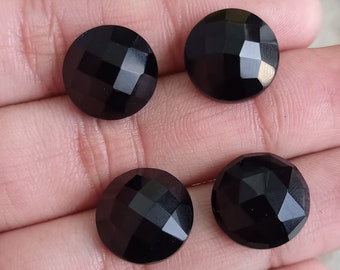 Precious Loose Gemstone Size 4MM TO 15MM Semi Rose Cut Black onyx Stone Round Shape Black onyx Stone Natural Black onyx stone Precious Loose Gemstone Size 4MM TO 15MM Semi Rose Cut Black onyx Stone Round Shape Black onyx Stone Natural Black onyx stone