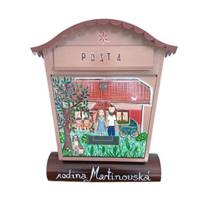 custom paintingMailbox, creative mailbox, family gift, custom gift, cottage mailbox,Hand painted mailbox, family, personalised