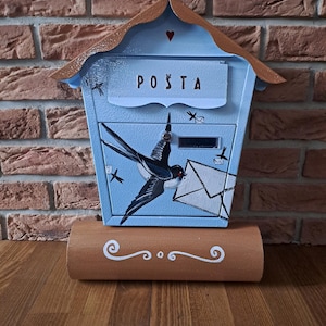 custom paintingPainted mailbox, home decor, swalow, custom painted mailbox, custom gift, artistunique gift, art mailbox