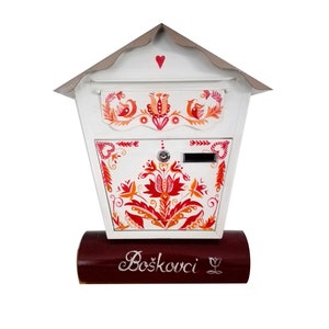Adorno rojo, regalo único, buzón de arte, buzón de cartas, buzón pintado, briefkasten, buzón, kunstfach briefkasten,