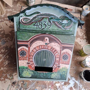 custom paintinggifts, home gifts, cottage mailbox,Frmol, hand painted mailbox
