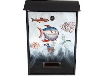 Decorate mailbox,Mailbox rural,Painted mailbox,vintage mailbox, wedding post box, custom gift, cadeau personalissé,