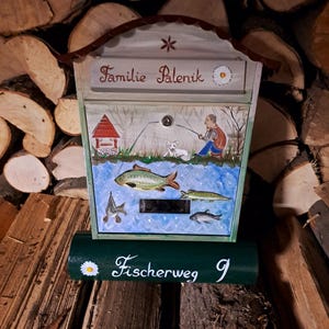 Peinture personnalisée, cadeaux pour la maison, boîte aux lettres pour chalet, fleurs et oiseaux, peinture florale, cadeau unique, boîte aux lettres d&#39;art