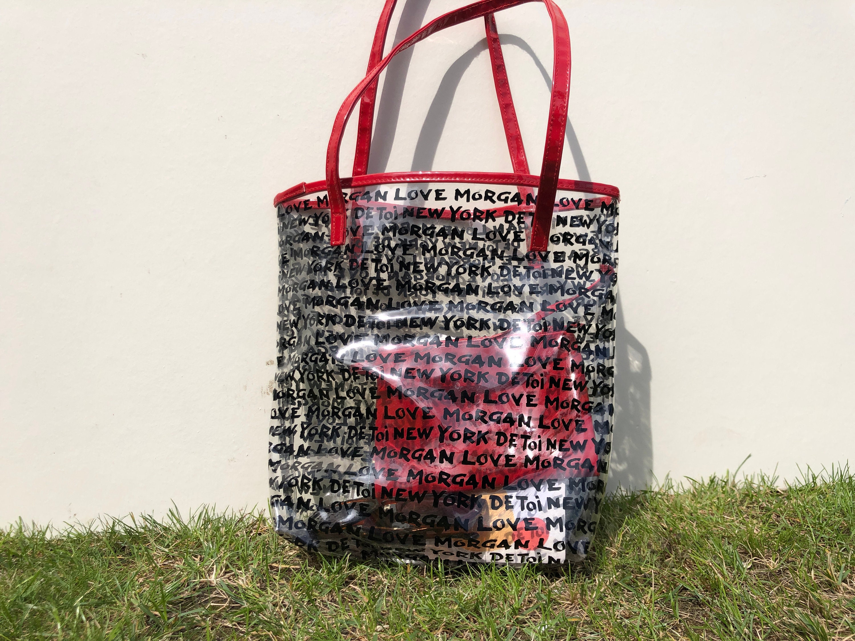 Vintage 90s Morgan De Toi Clear Graffiti Bag With Matching Red Etsy Vintage 90s Morgan De Toi Clear Graffiti Bag With Matching Red Etsy