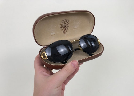 Vintage 90s Gucci black gold Gucci sunglasses