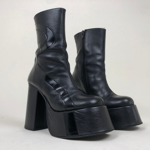 90s black platform boots