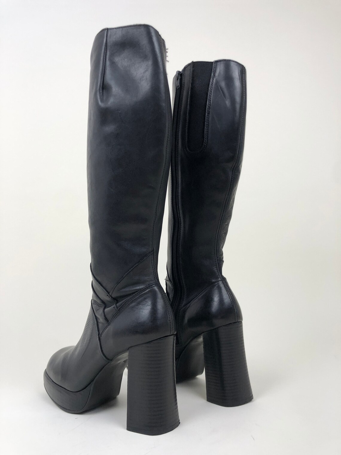90s platform boots knee high