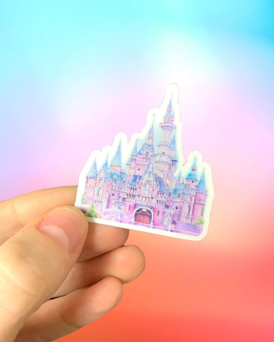 Disney Sticker Vinyl Sticker Disney Castle Sticker Die Cut Etsy