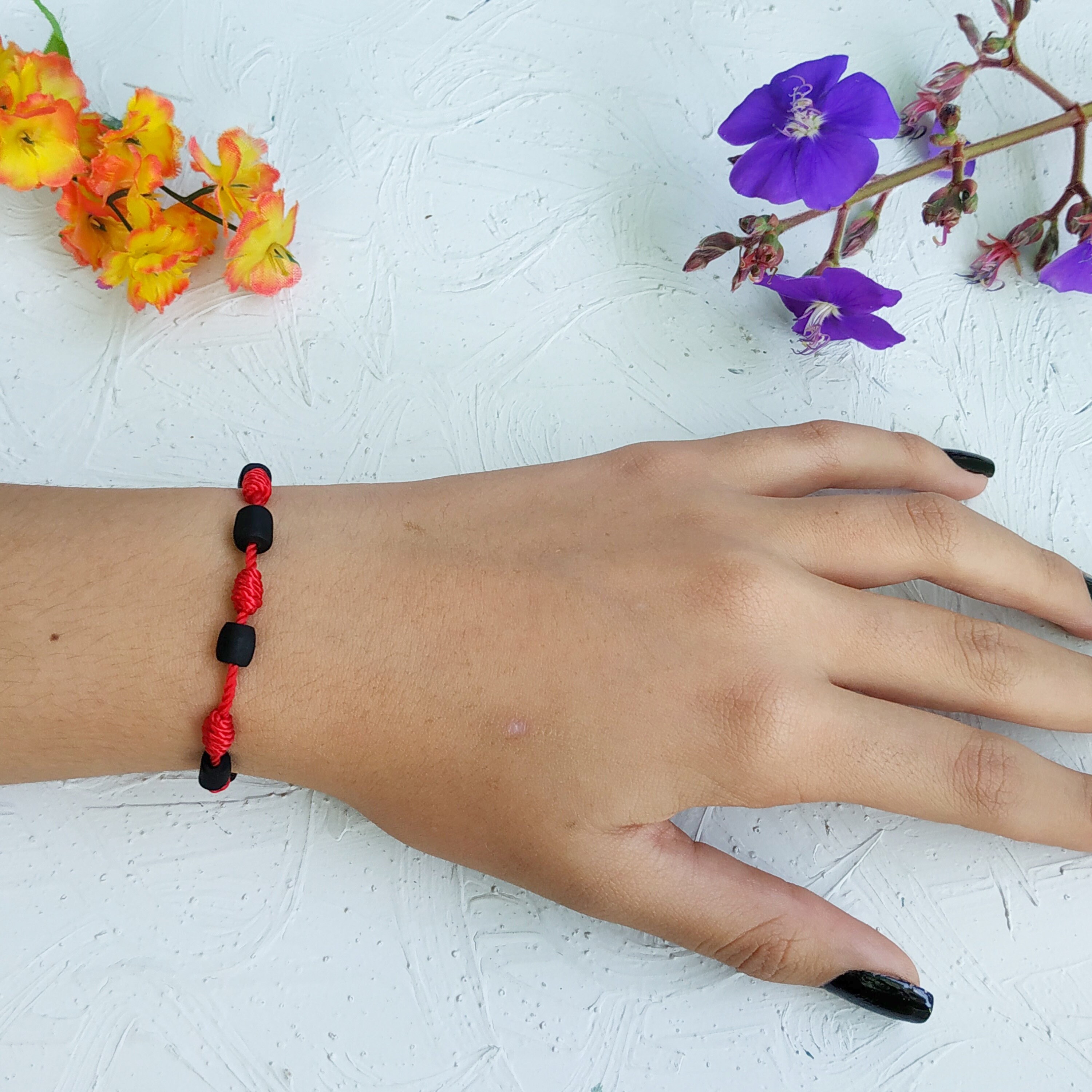 7 Knots Red Protection Bracelet Azabache Bracelet Red Etsy