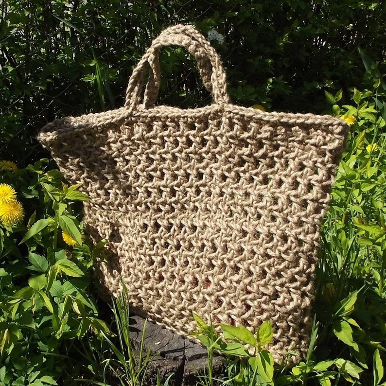 Straw bag french market basket shopping basket bag crochet Etsy