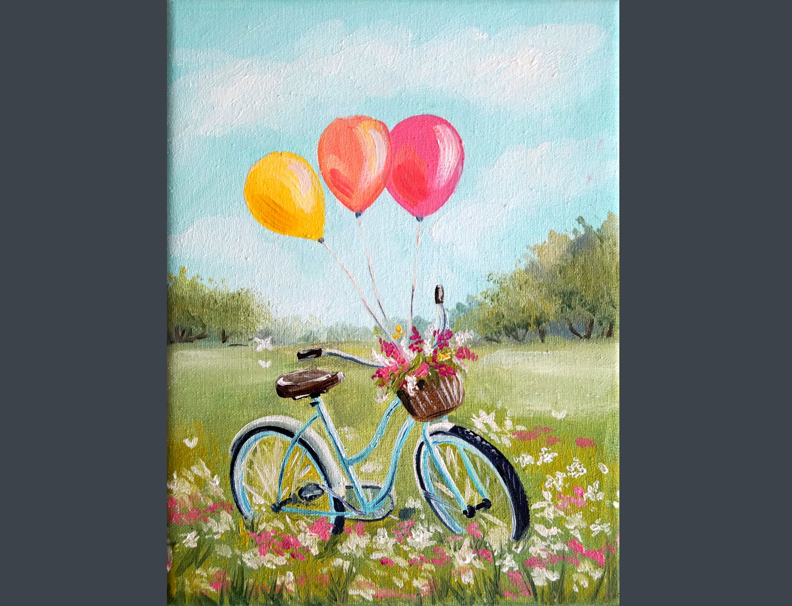 bike canvas painting