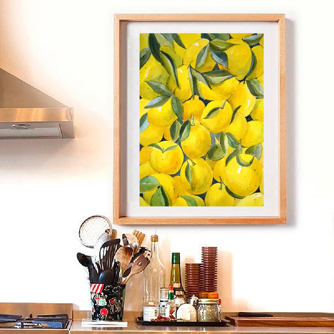 Lemon Painting Lemon Original Art Fruit Artwork Kitchen Decor Etsy