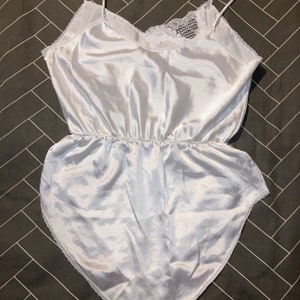 Vintage Samye Size Medium White Teddy Nighty Lingerie 60s 70s