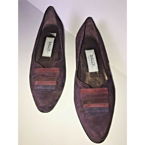 Bally Vintage Brown, Red, And Purple Suede Leather Ethnic Design