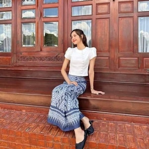 Skirt,Sarong fabric, Thai fabric, local fabric, batik fabric, fabric-diy