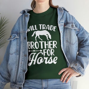 Wird Bruder für Pferd/T-Shirt/Geschenk für sie/Geschenk für ihn/Liebes-Pferd-T-Shirt tauschen