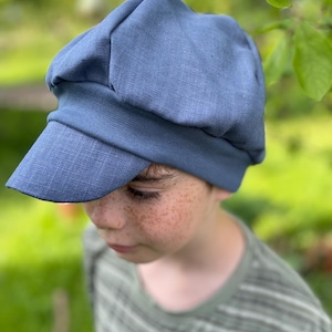 Michel hat balloon cap linen denim blue sun protection