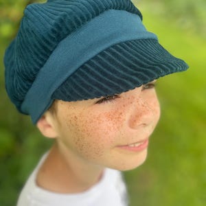 Michel Cap Balloon Cap Corduroy Sea Blue Sun Protection