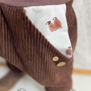 Organic WideCordNicky Brown Pinguin Children's Bloomers Growing Trousers