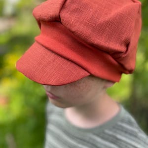 Michel hat balloon cap linen rust sun protection